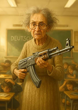 Armed Teacher in Classroom