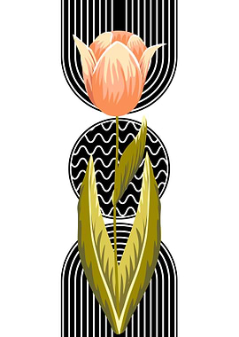 Tulip with Geometric Shapes