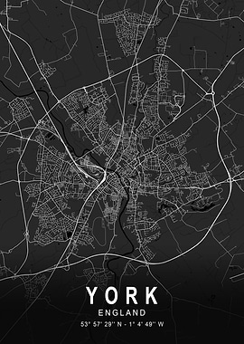 York Dark Map