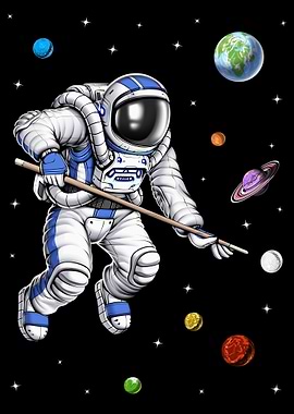 Astronaut Pool Player