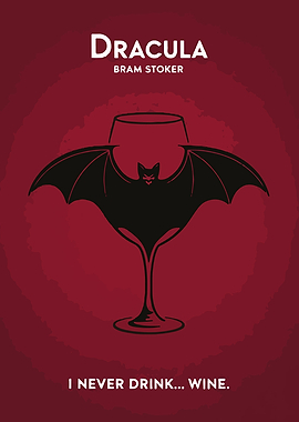 Dracula Wine Glass Bat Silhouette