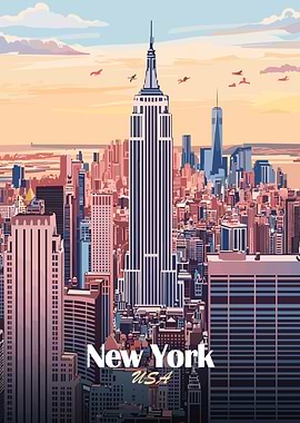 New York City Skyline Illustration