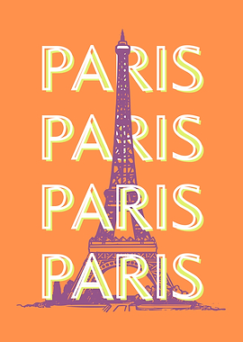 Paris Eiffel Tower Graphic Art