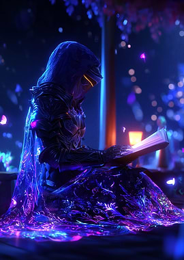 Enigmatic Figure Reading in the Night