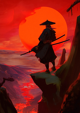 Samurai Warrior at Sunset