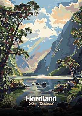 Fiordland New Zealand Landscape Art