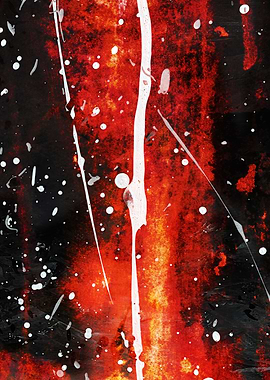 Abstract Red and Black Splatter Art