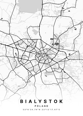 Bialystok, Poland City Map