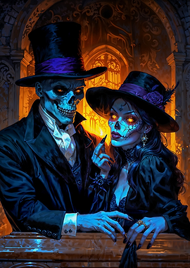 Baron Samedi and Maman Brigitte in Gothic Setting
