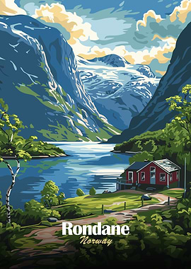 Rondane Norway Landscape Illustration