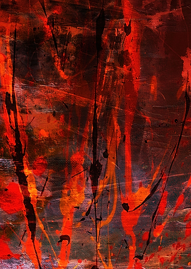 Abstract Red and Black Painting