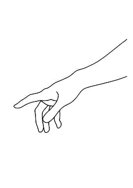 Reaching Hand Minimalist Line Art
