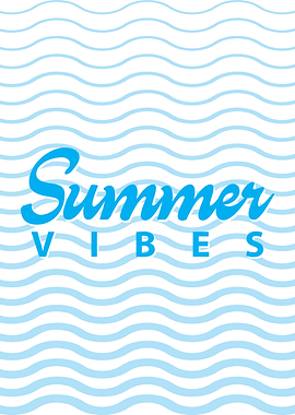 Summer Vibes Blue Wave Pattern