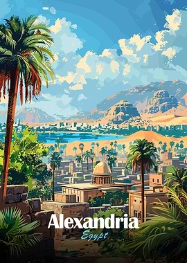Alexandria, Egypt Travel Poster