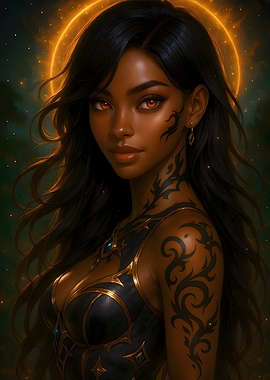 Ethereal Goddess with Golden Aura