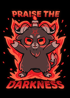 Cute Baphomet with Candle and Flames