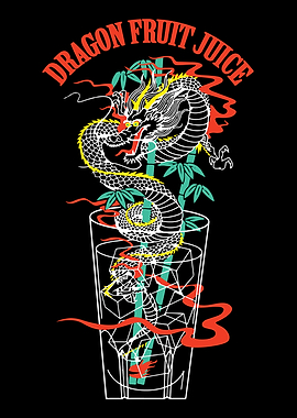 Dragon Fruit Juice Illustration