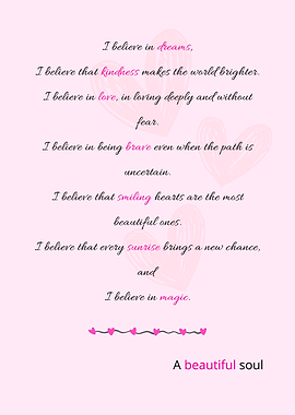 Inspirational Pink Quote with Hearts