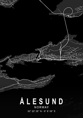 Ålesund Dark Map