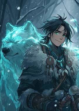 Boy Spirit Wolf Winter