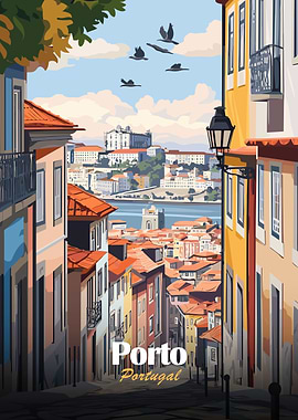 Porto, Portugal Cityscape Illustration