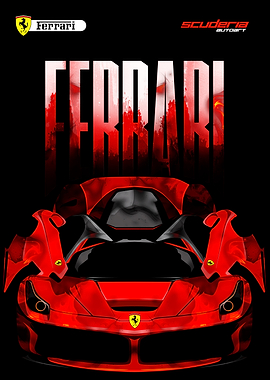 Red Ferrari Car Illustration