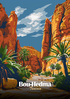 Bou-Hedma Tunisia Travel Poster