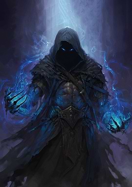 Hooded Figure Blue Energy
