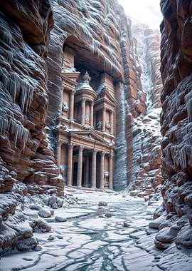 Winter at Petra's Treasury