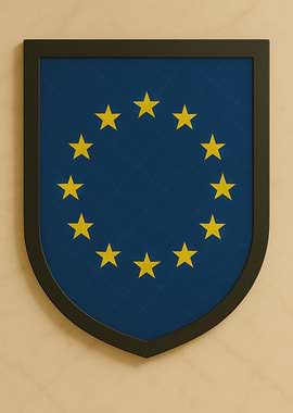 European Union Flag Shield - Marble look