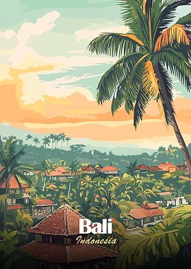 Bali Indonesia Travel Poster