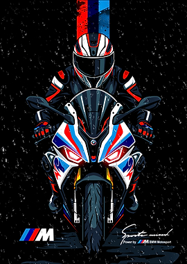 BMW Motorcycle Rider Art