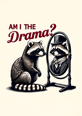 Am I the Drama? Raccoon Art