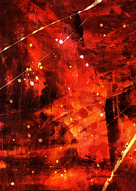 Abstract Red and Black Grunge Art
