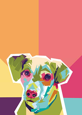 Colorful Dog Portrait Pop Art