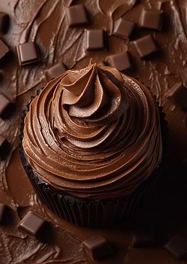 Chocolate Cupcake with Chocolate Chunks