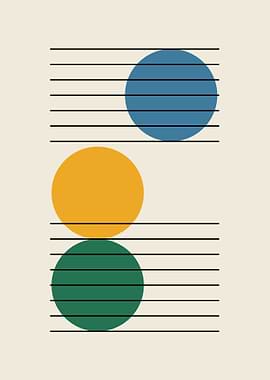 Minimalist 1920s Geometric Posters with Primitive Shapes