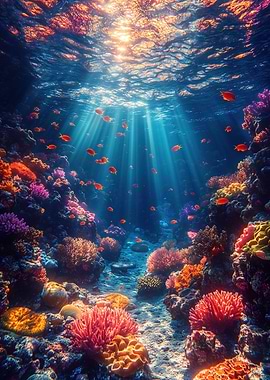 Vibrant Coral Reef Underwater Scene