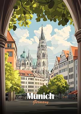 Munich, Germany Travel Poster