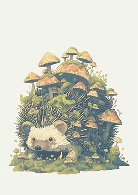 Hedgehog and Mushroom Forest