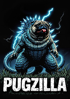 Pugzilla: Pug as Godzilla Monster