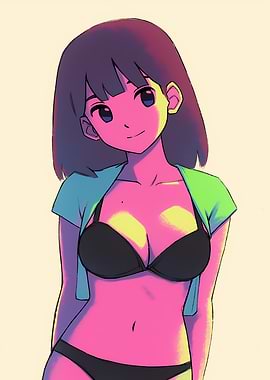 Anime Girl in Bikini Top