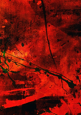 Abstract Red and Black Splatter Art