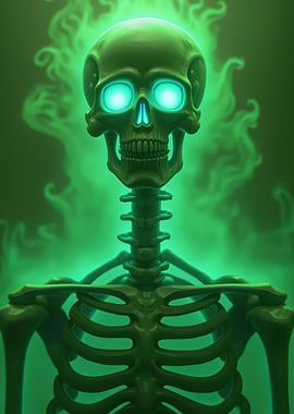 Green Glowing Skeleton V2