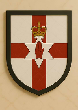 Ulster Banner Framed Art - Marble look