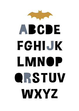 Alphabet with Bat Symbol