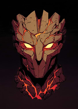 Stone Golem with Glowing Eyes