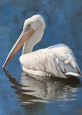 Pelican in Water Painting