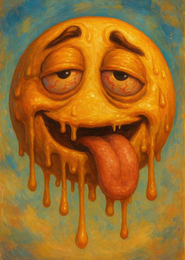 Melting Emoji with Tongue Out