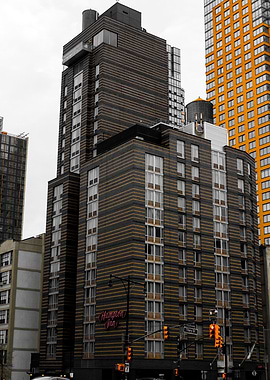 Hampton Inn Building in Cityscape